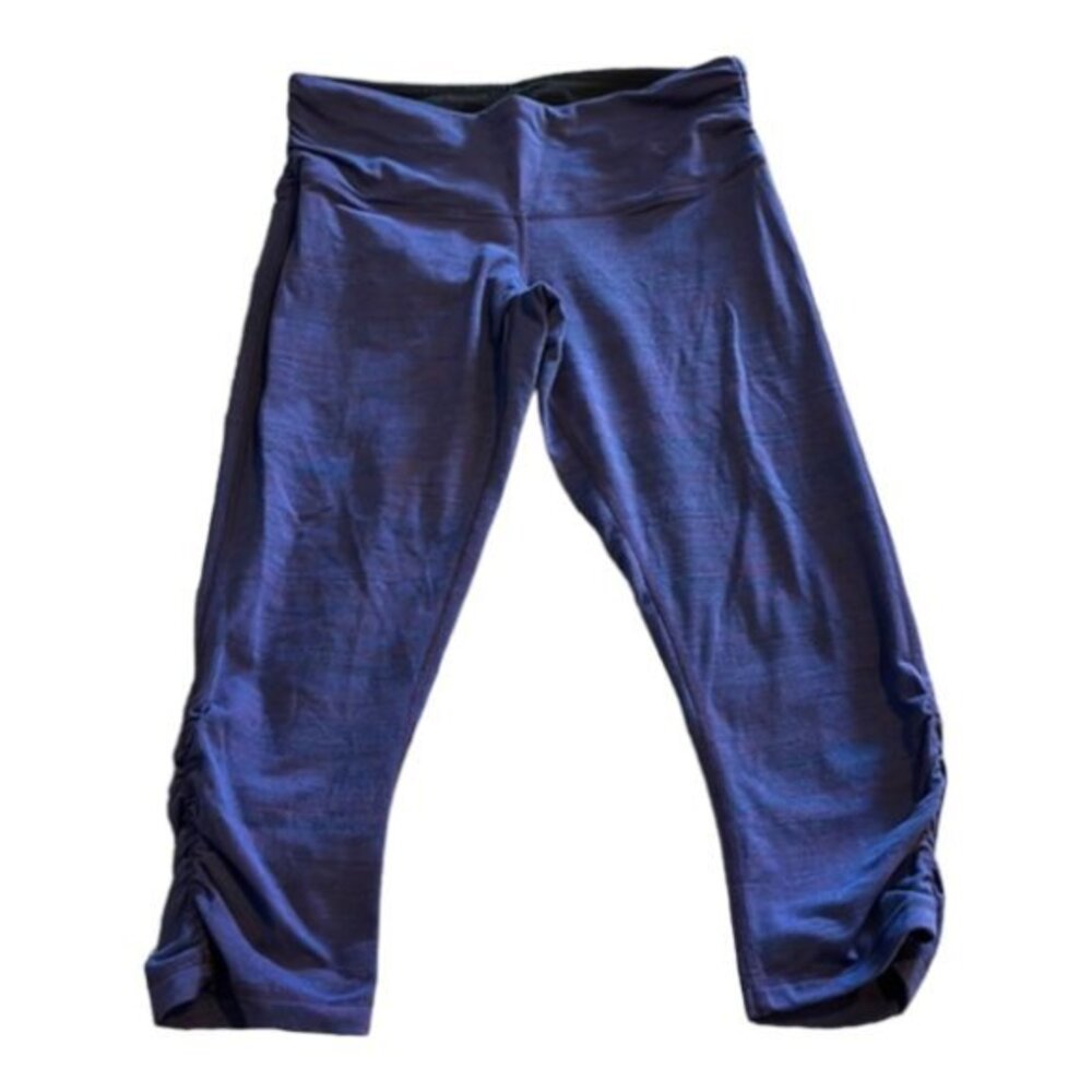 TUFF ATHLETICS PURPLE CAPRI GYM ACTIVE LEGGINGS SIZE XS EUC #5759